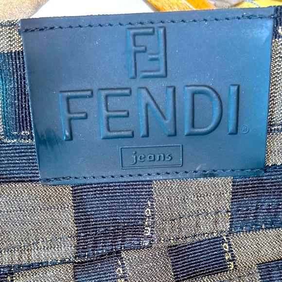 FENDI $1500 JEANS Jacquard Check Logo 8/10 (IT47) 32”waist - Picture 4 of 13